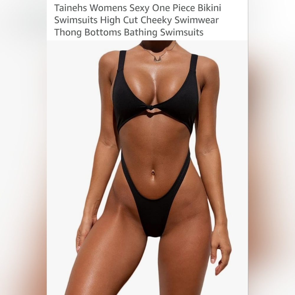 Black High-Cut One-Piece Swimsuit